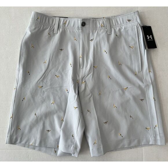 Under Armour 1377303-014 Men's Sz 34 Halo Gray UA Storm Golf Printed Shorts - Picture 1 of 5